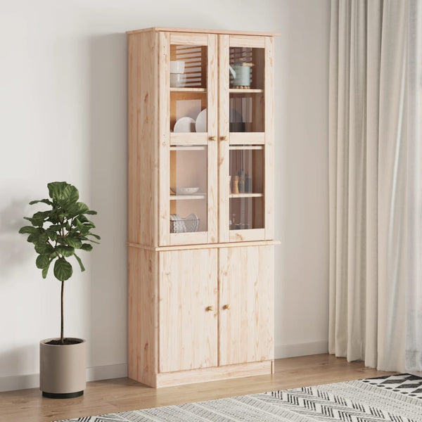 Vitrinenschrank ALTA Kiefer Massivholz 77x186,5 cm