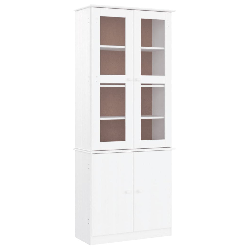 vidaXL ALTA Display Cabinet White 77x35x186.5 cm Solid Pine Wood