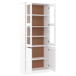 Vitrinenschrank ALTA Weiß Kiefer Massivholz