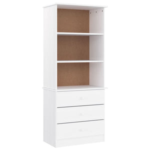 Bücherregal Weiß Kiefer mit Schubladen 60x142 cm