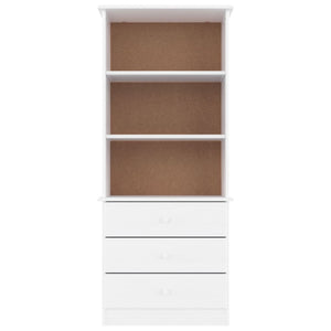 Bücherregal Weiß Kiefer mit Schubladen 60x142 cm