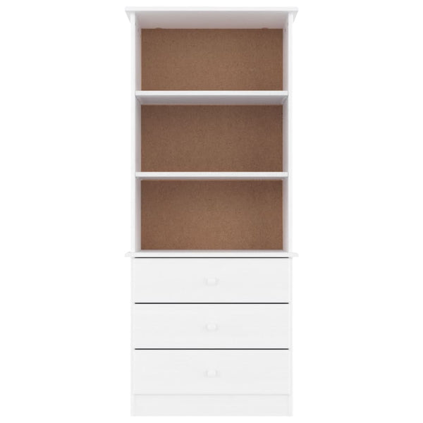 Bücherregal Weiß Kiefer mit Schubladen 60x142 cm