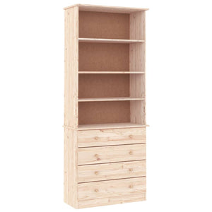 Bücherregal Kiefer Massivholz mit Schubladen