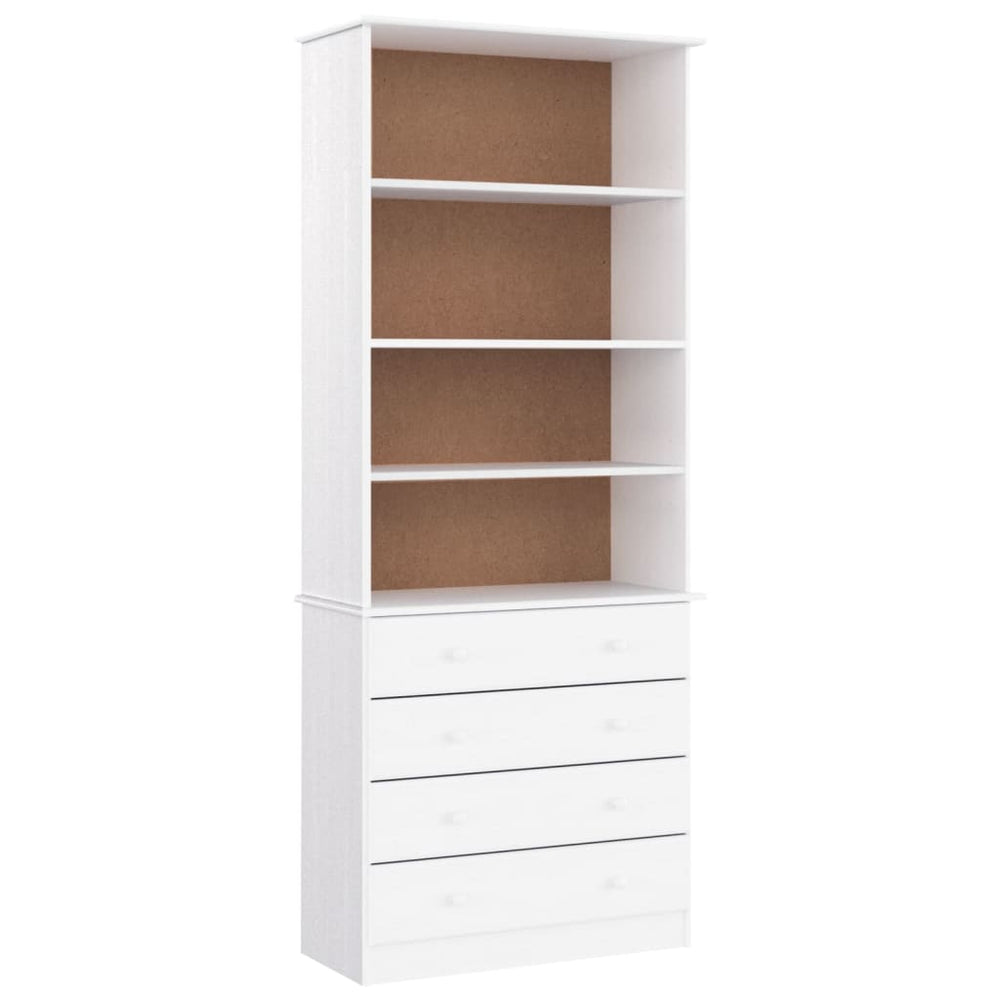 Bücherregal Weiß Kiefer mit Schubladen