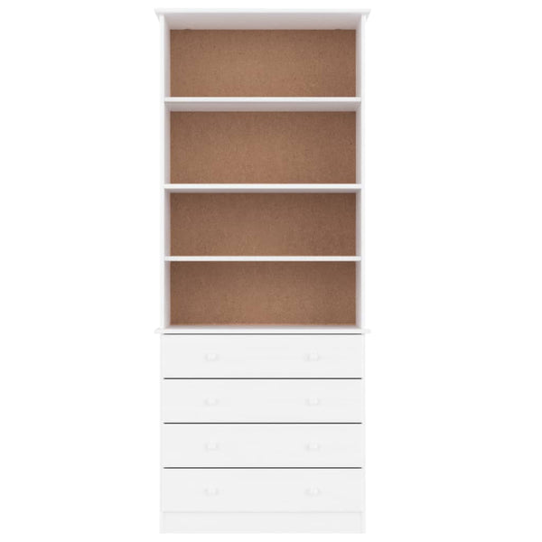 Bücherregal Weiß Kiefer mit Schubladen