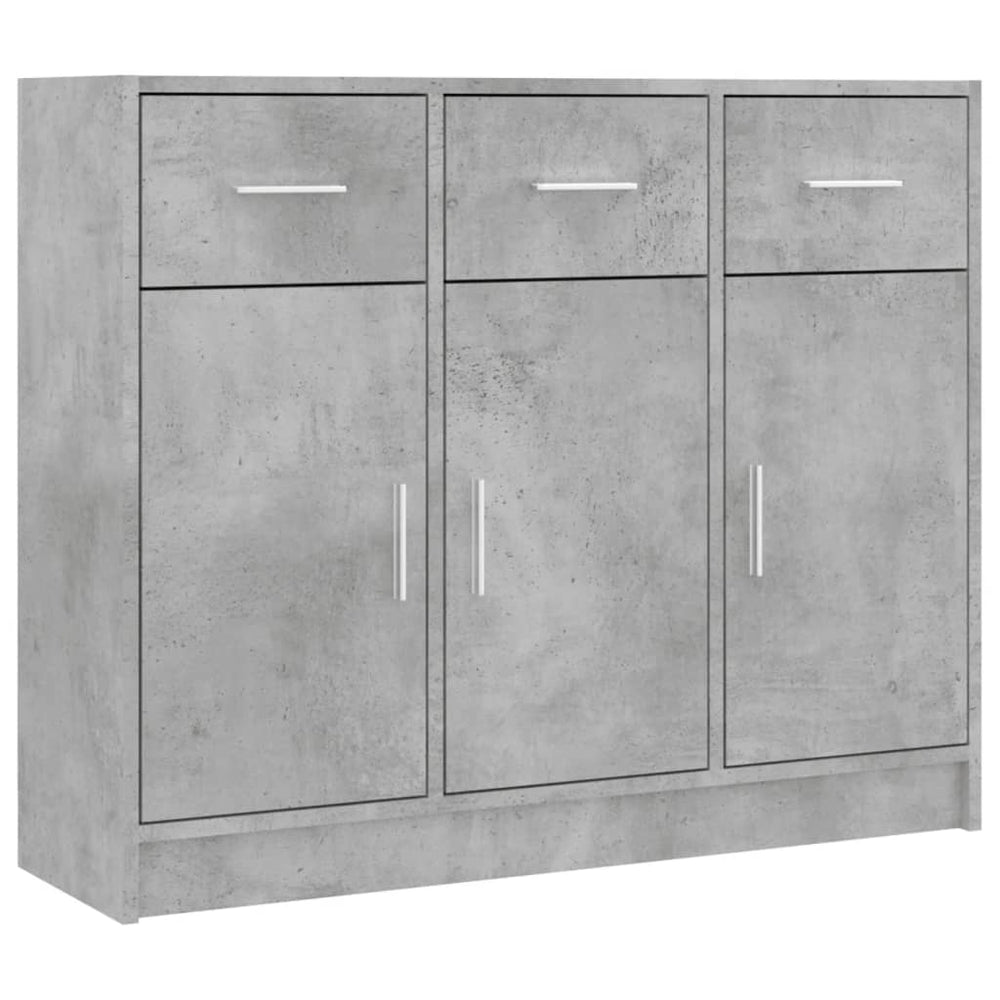 vidaXL Sideboard Concrete Gray 91x28x75 cm Engineered Wood