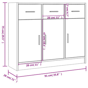 Betongraues Sideboard 91 cm