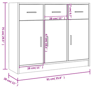 Sideboard Grau Sonoma 91x28x75 cm