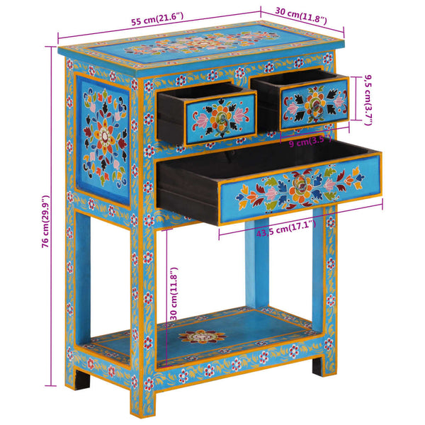 Türkis Sideboard 55x76 cm Mango Massivholz