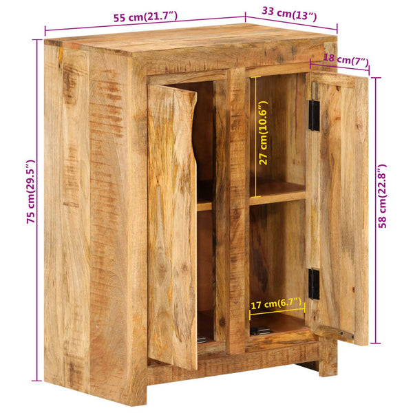vidaXL Buffet 55x33x75 cm Bois de manguier massif