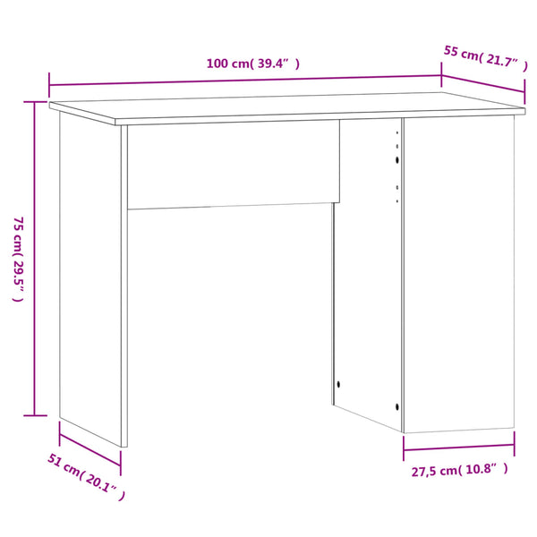 Schreibtisch Grau Sonoma 100x55 cm