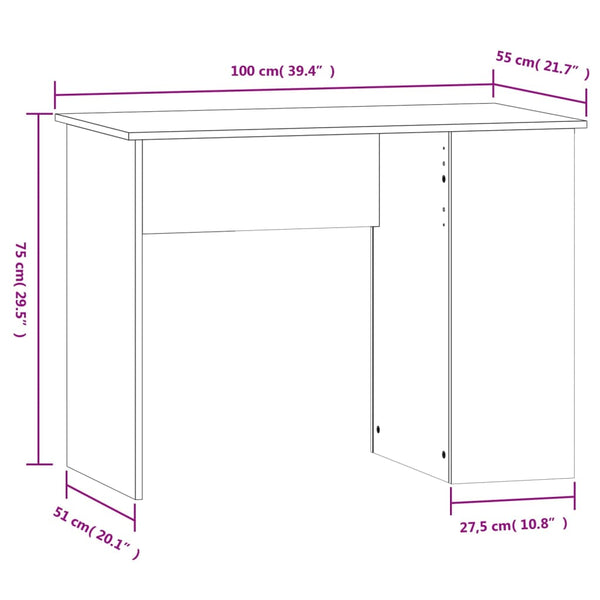 Schreibtisch Eiche Braun 100x55 cm