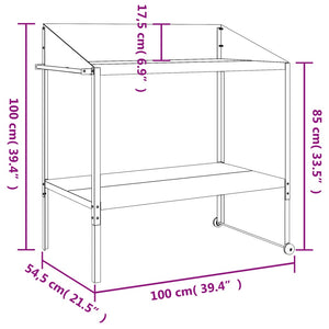 Anthrazit Pflanzenständer Verzinkter Stahl 100cm