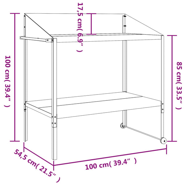 Anthrazit Pflanzenständer Verzinkter Stahl 100cm