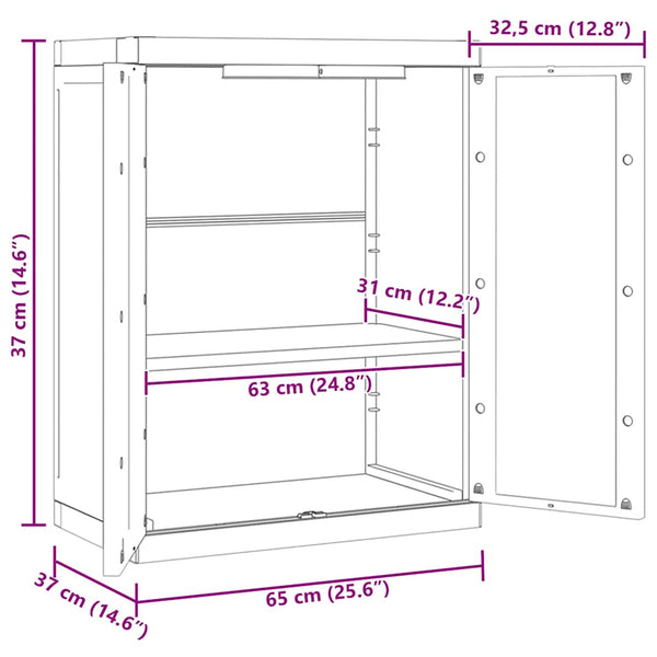 Gartenschrank Grau Schwarz 65x37x85cm