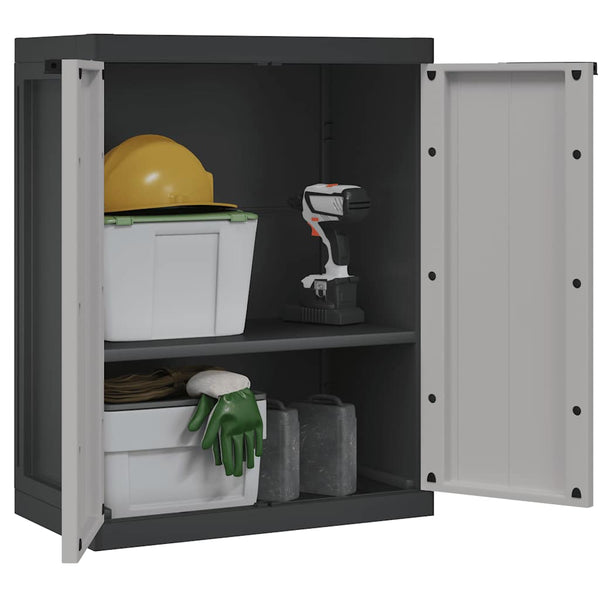 Gartenschrank Grau Schwarz 65x37x85cm
