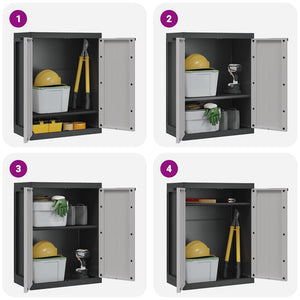 Gartenschrank Grau Schwarz 65x37x85cm