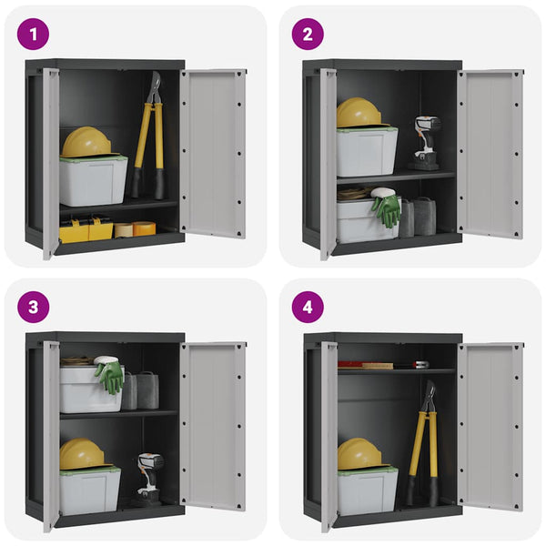 Gartenschrank Grau Schwarz 65x37x85cm