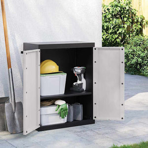 Gartenschrank Grau Schwarz 65x37x85cm