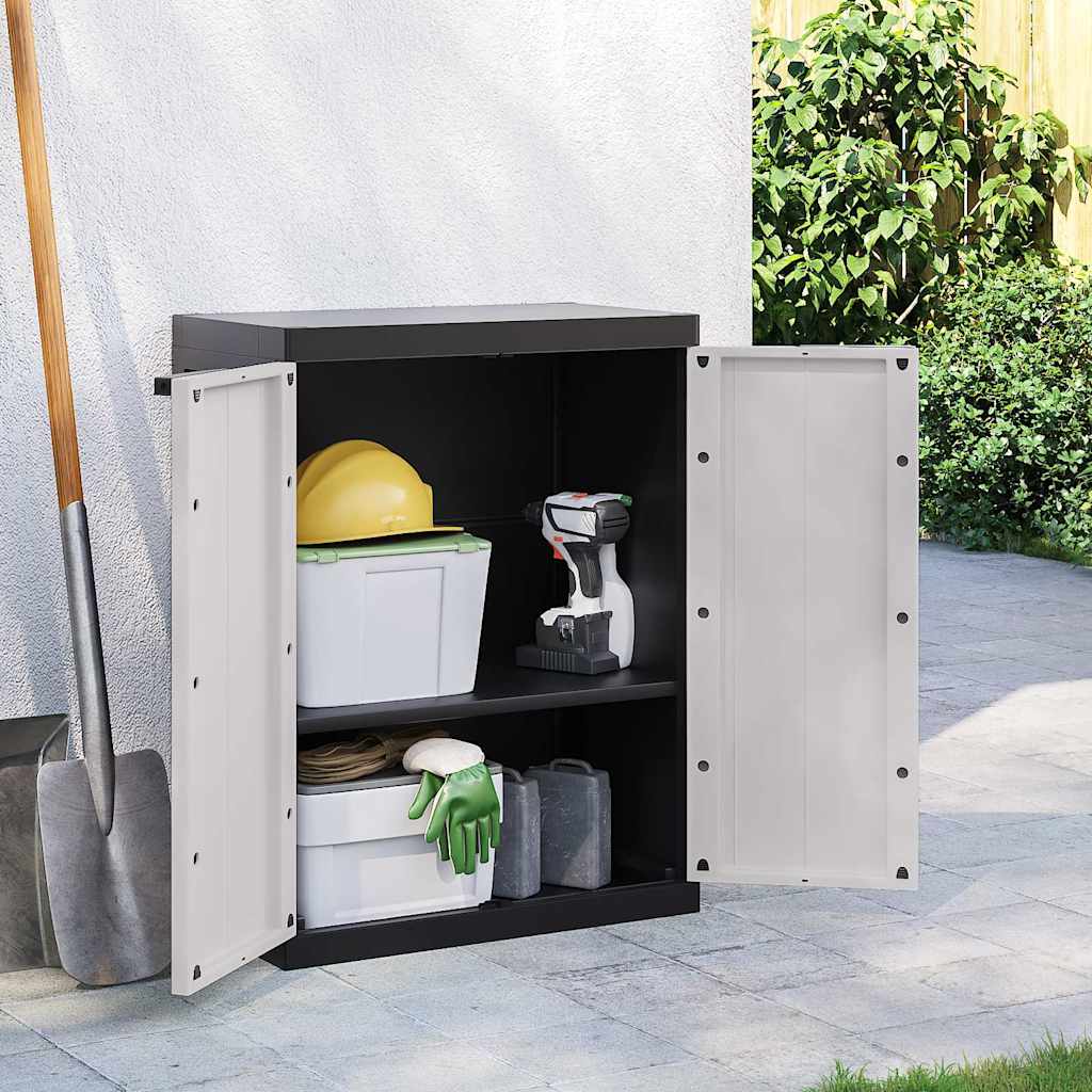 Gartenschrank Grau Schwarz 65x37x85cm