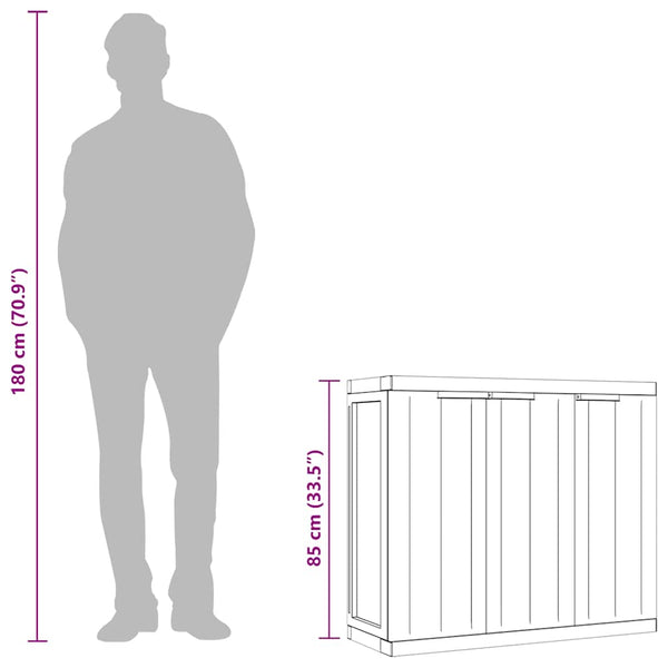 Gartenschrank Grau Schwarz 97x37x85cm
