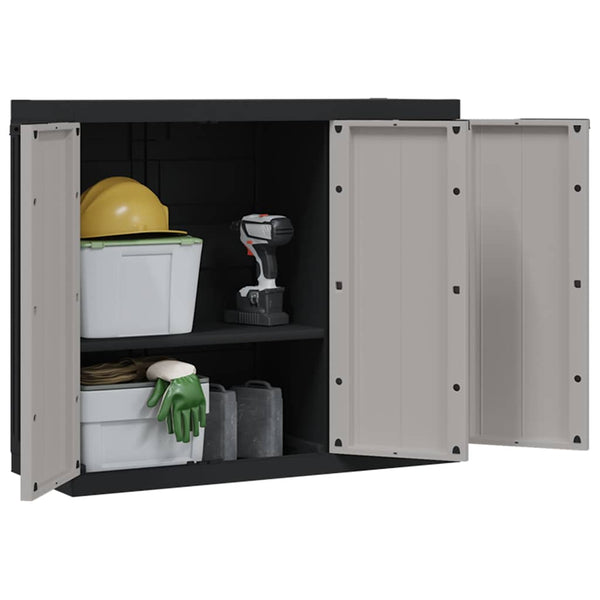 Gartenschrank Grau Schwarz 97x37x85cm