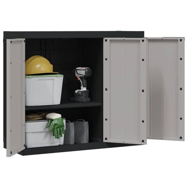 Gartenschrank Grau Schwarz 97x37x85cm