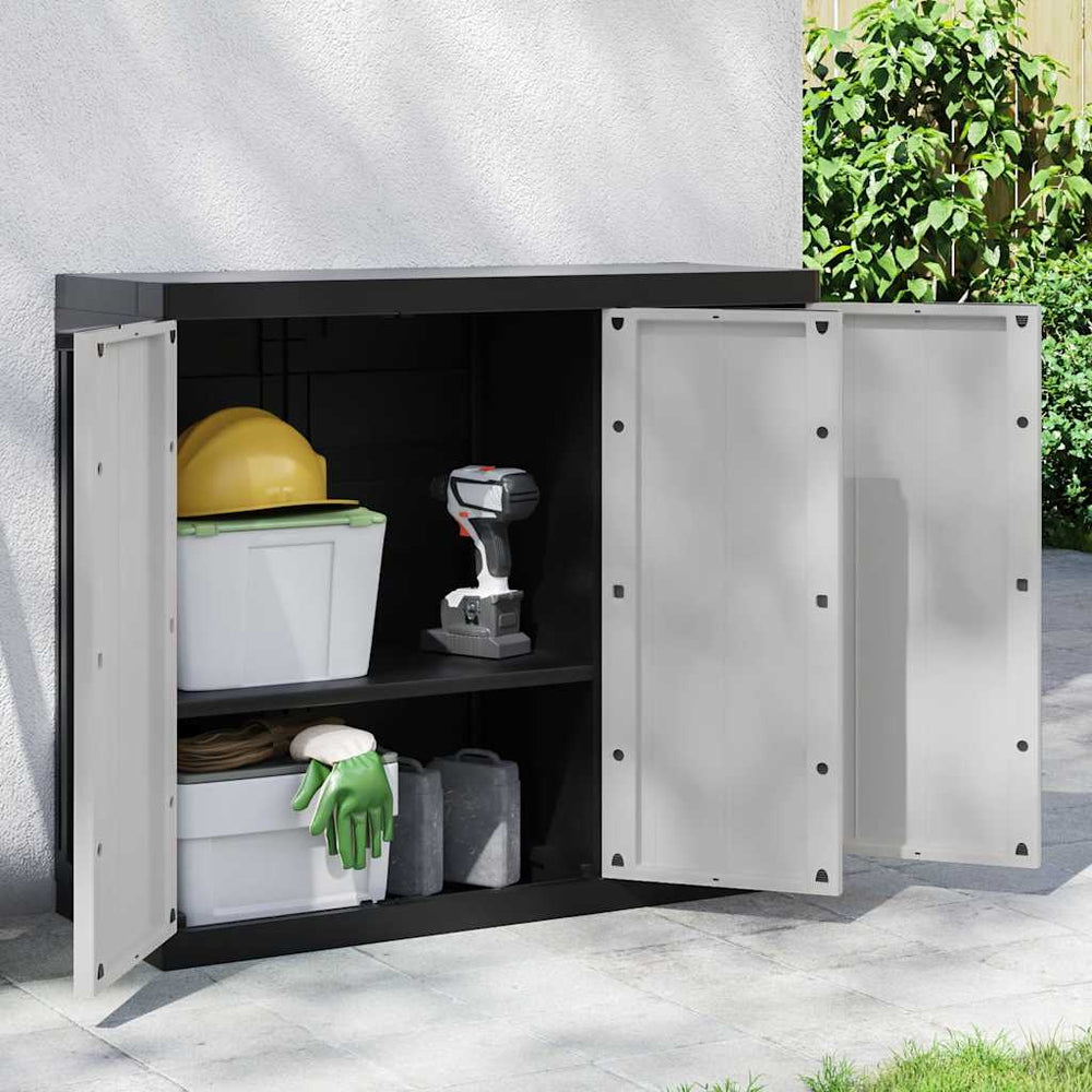 Gartenschrank Grau Schwarz 97x37x85cm