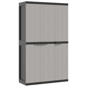 Gartenschrank Grau/Schwarz 97x37x165cm