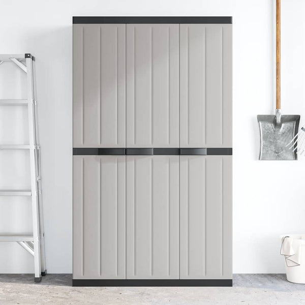 Gartenschrank Grau/Schwarz 97x37x165cm