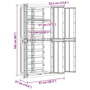 Gartenschrank Grau/Schwarz 97x37x165cm