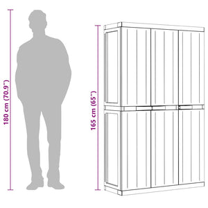 Gartenschrank Grau/Schwarz 97x37x165cm