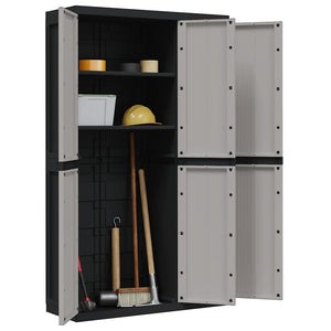Gartenschrank Grau/Schwarz 97x37x165cm