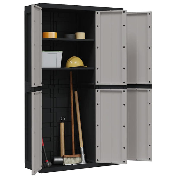 Gartenschrank Grau/Schwarz 97x37x165cm