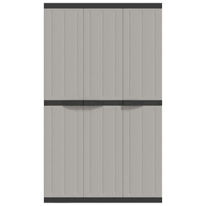 Gartenschrank Grau/Schwarz 97x37x165cm