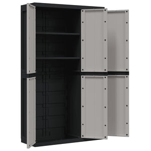 Gartenschrank Grau/Schwarz 97x37x165cm