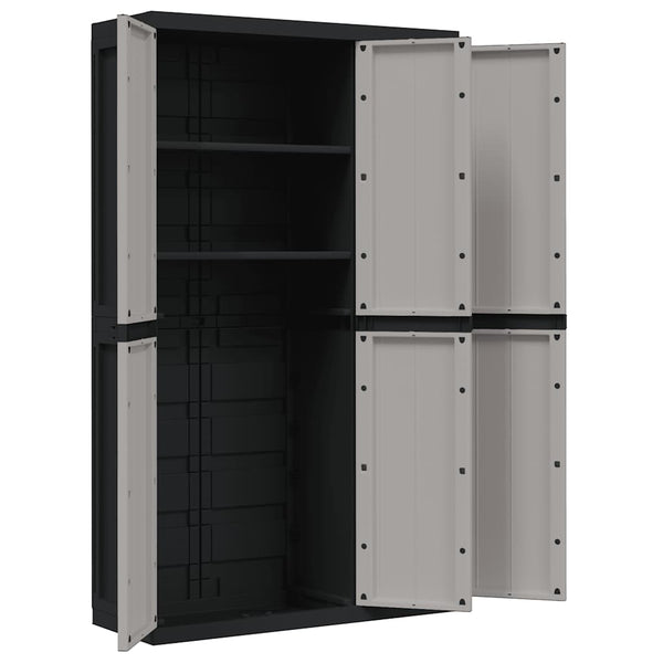 Gartenschrank Grau/Schwarz 97x37x165cm
