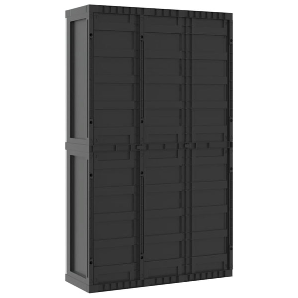 Gartenschrank Grau/Schwarz 97x37x165cm