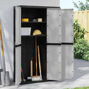 Gartenschrank Grau/Schwarz 97x37x165cm