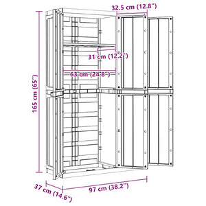 Gartenschrank Schwarz 97x37x165 cm