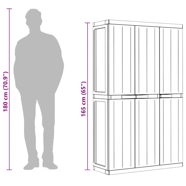 Gartenschrank Schwarz 97x37x165 cm