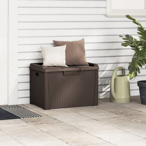 vidaXL Coffre de rangement de jardin marron 125 L PP