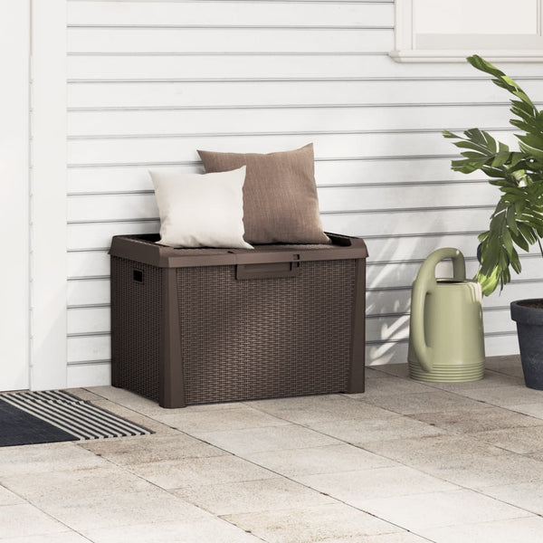 vidaXL Coffre de rangement de jardin marron 125 L PP
