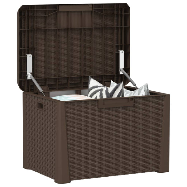 vidaXL Coffre de rangement de jardin marron 125 L PP