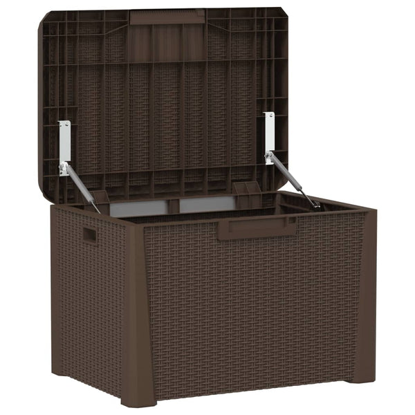 vidaXL Coffre de rangement de jardin marron 125 L PP