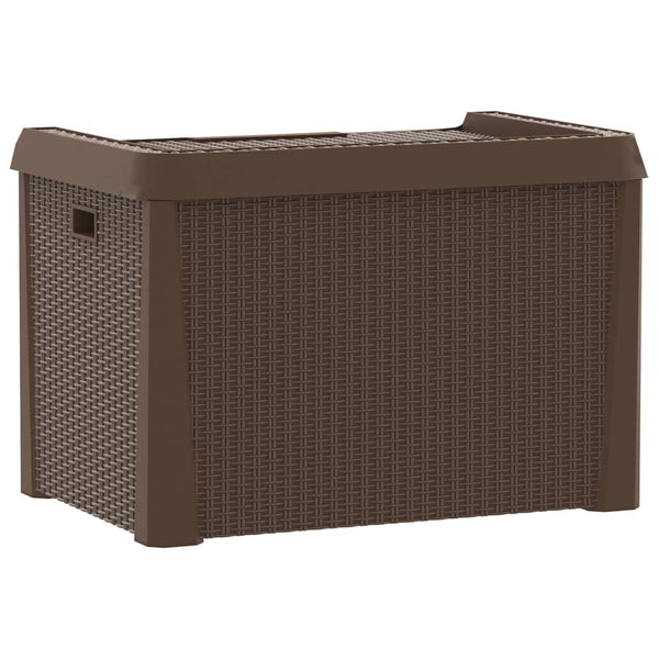 vidaXL Coffre de rangement de jardin marron 125 L PP