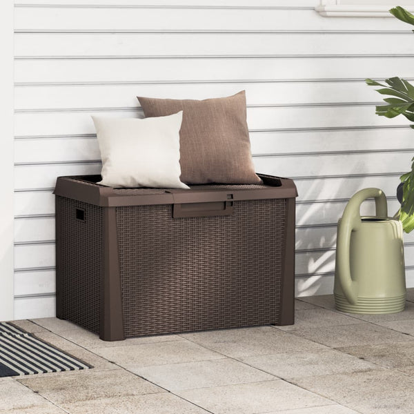 vidaXL Coffre de rangement de jardin marron 125 L PP