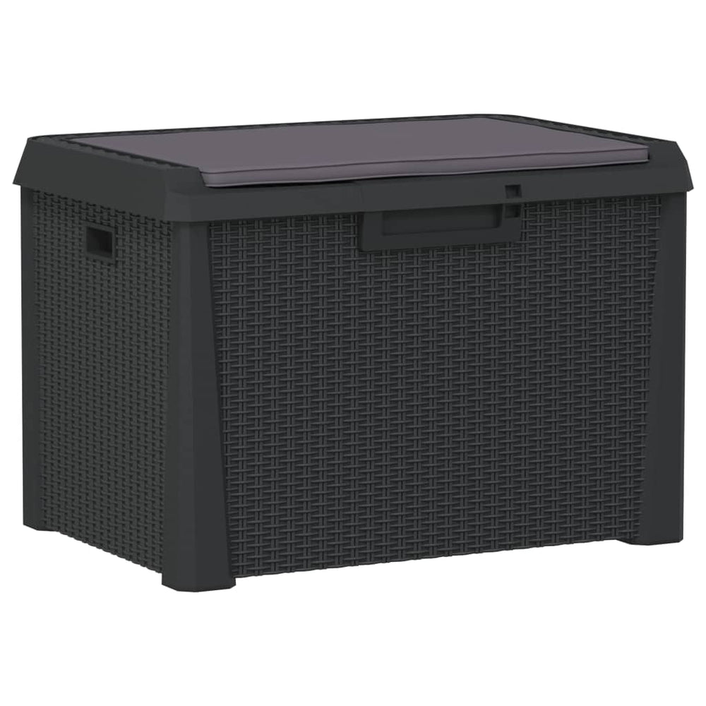 Gartentruhe mit Sitzkissen Anthrazit 125 L