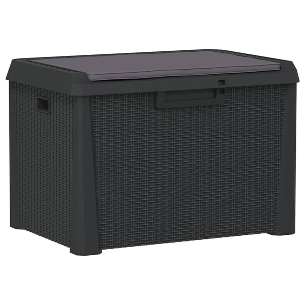 Gartentruhe mit Sitzkissen Anthrazit 125 L