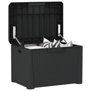Gartentruhe mit Sitzkissen Anthrazit 125 L